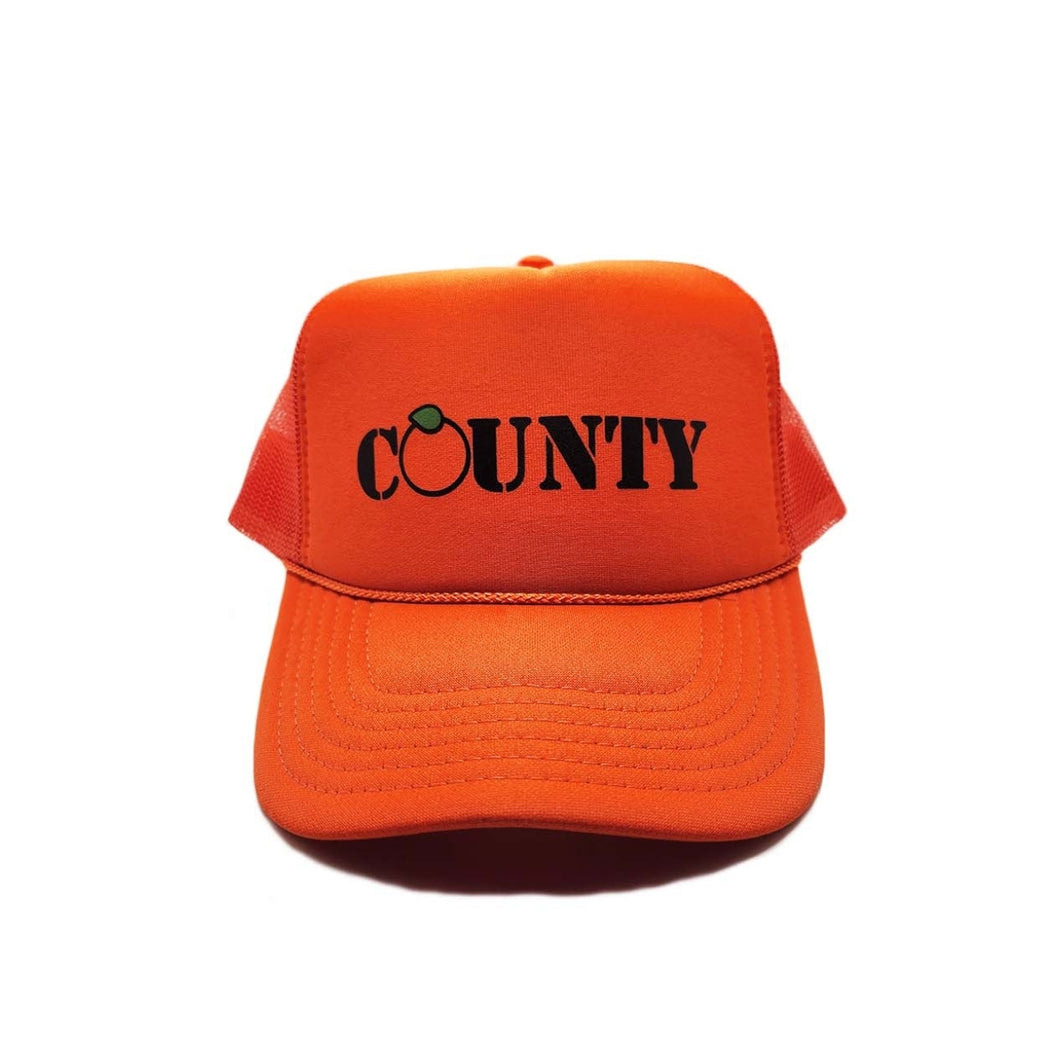The County Trucker Hat: ORANGE
